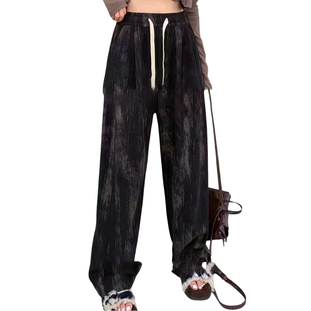 

2023 летние модные брюки для женщин, драпированные брюки, модные брюки 2025 года, окрашенные в галстук брюки, новый сорт, повседневная мода