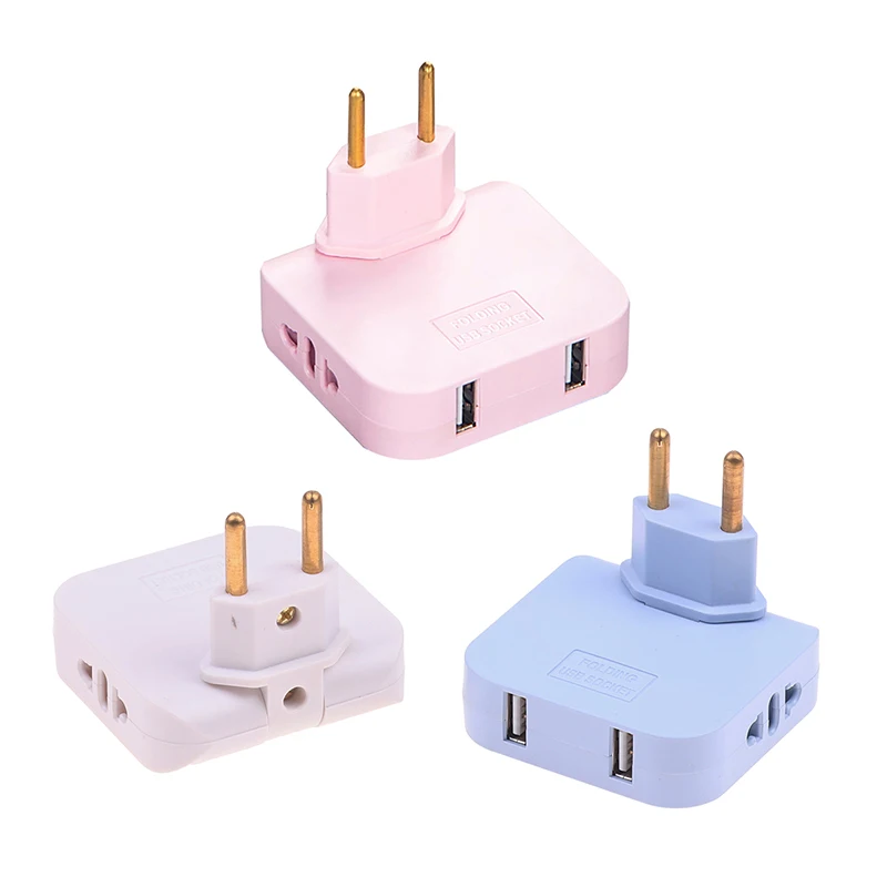 Verstelbare Eu Extension Plug Elektrische Adapter Met Usb Voor Mobiele Telefoon Opladen Converter