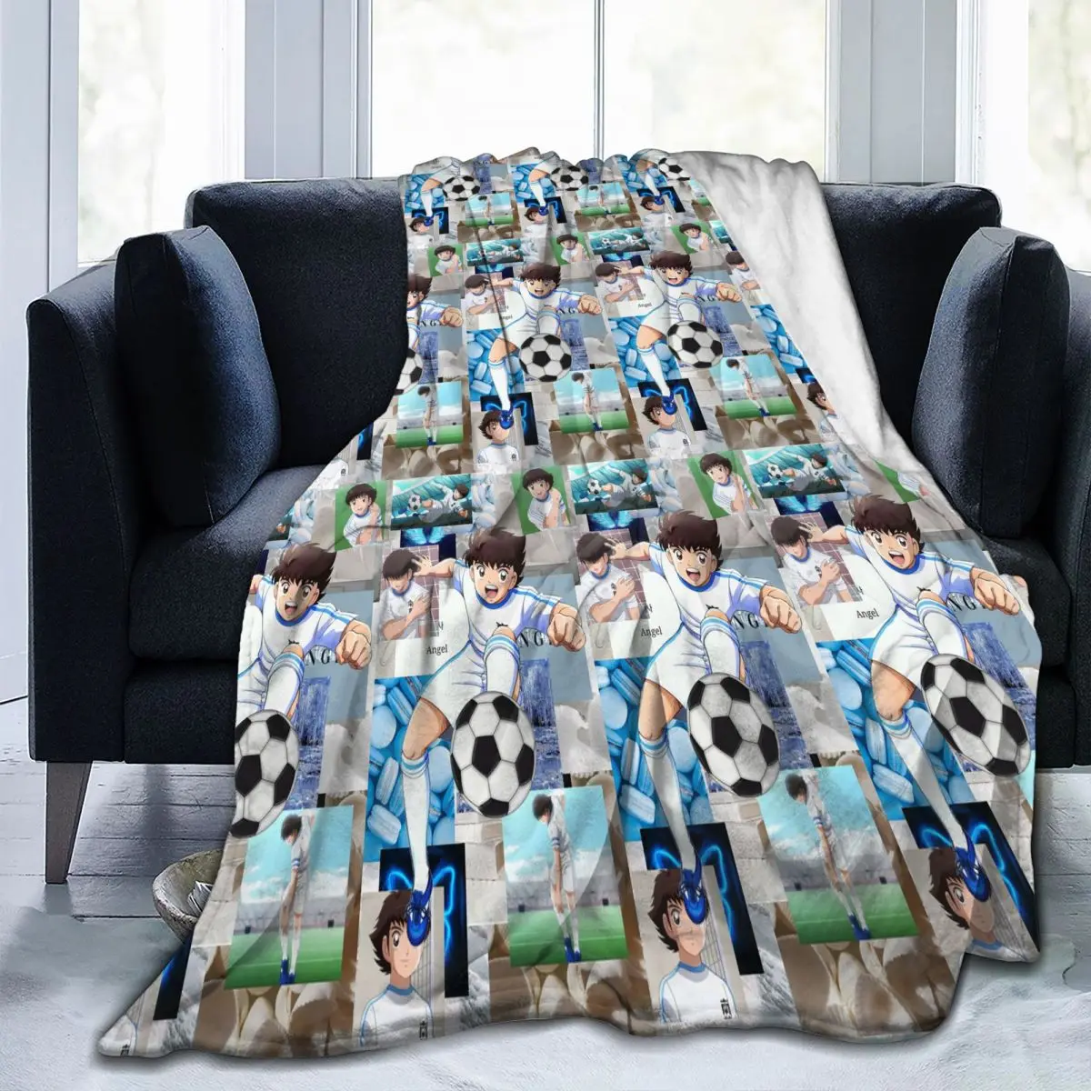 Ozora Oliver Atom Capitan Tsubasa mantas franela sofá manta cálida para sofá ropa de cama al aire libre colcha