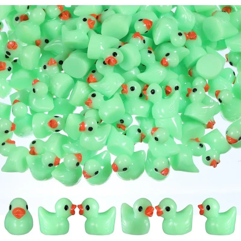 Mini canards verts miniatures en résine, 100/50 pièces, petits canards bleus, figurines pour maison de poupée, paysage, ornement d'aquarium, décor