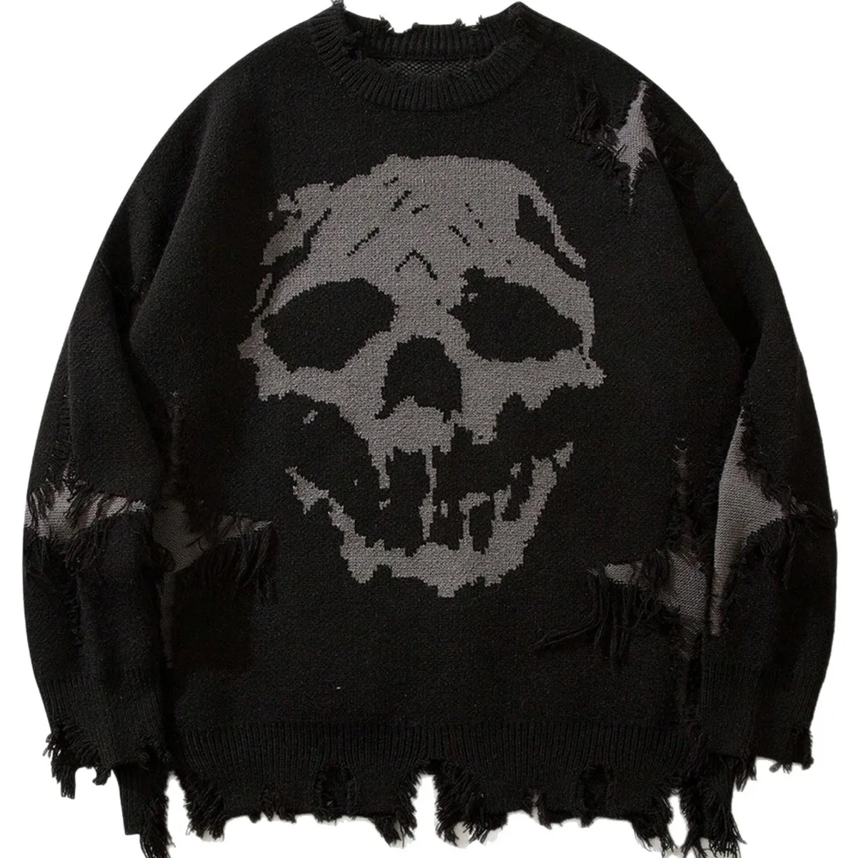 

2025 New Men's Distressed Sweater Vintage Boho Fringe Long Sleeve Autumn Winter Fashion Casual Streetwear Women's Sweater Male