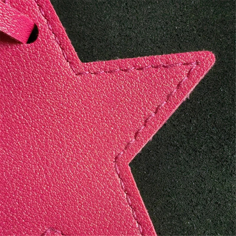8 cm PU-Leder-Patch, fünfzackiger Stern, Schlüsselanhänger, Stern-Dekoration zum Verschönern von Taschen, Kleidung, Schlüsselband – Detail 16