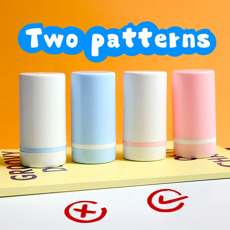 

Right and wrong stamps, teacher corrections, family education corrections, small round portable stamps