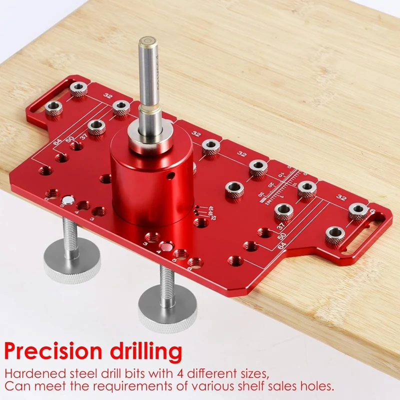 A96I-Shelf Pin Hole Jig And Hinge Clamp Two-In-One, Hinge Positioning Jig, Hinge Hole Drill Guide Locator For Woodworking