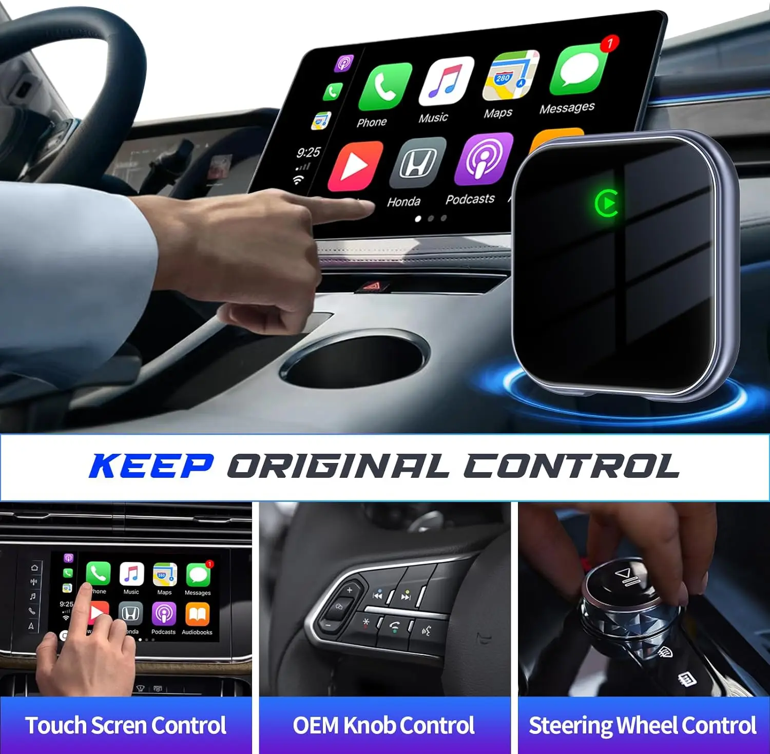 Wireless CarPlay Adapter Fullwin OEM 4 1 Universal Compatible  USB  Android Auto with 1 Year Warranty