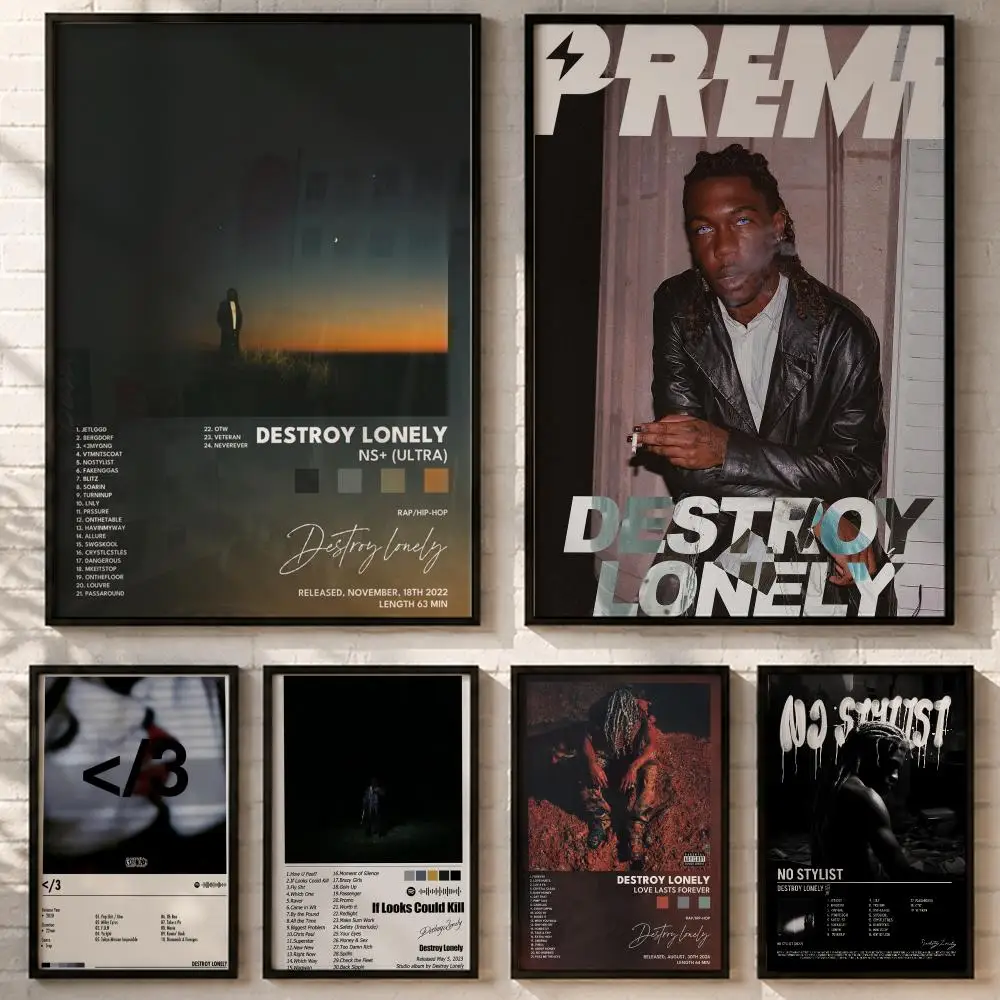 Rapper Destroy Lonely Poster HD poster wall art self-stick no-residue for home cafe office great gift