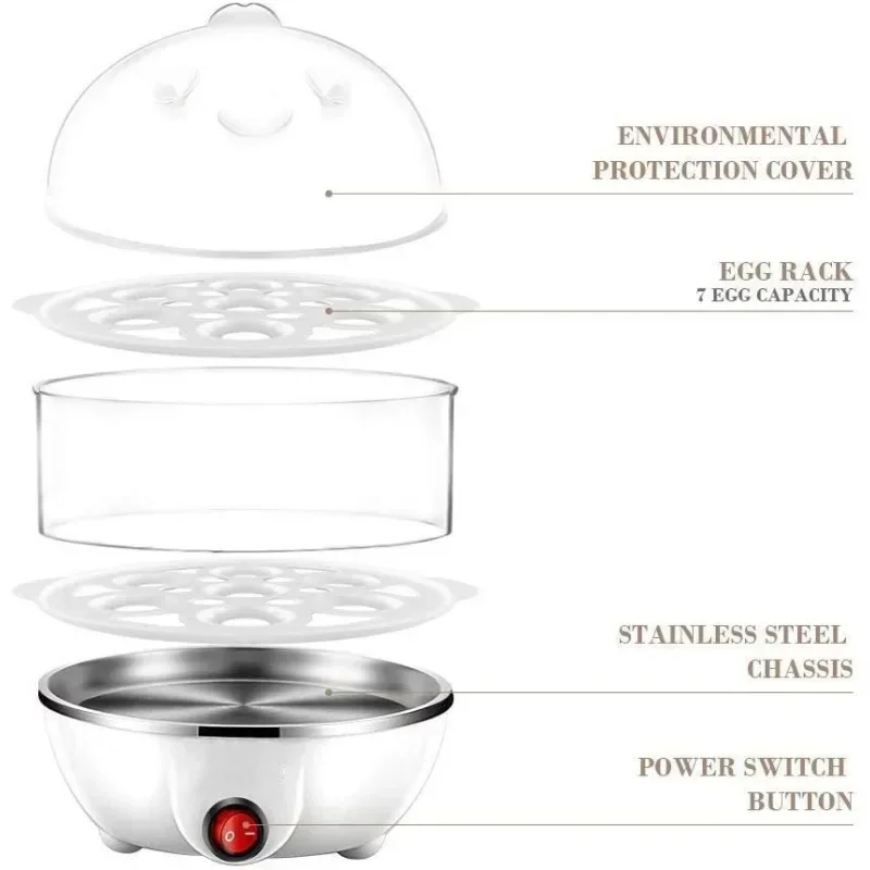 Яйцеварка, двойной яичный браконьер, многоавтоматическое отключение яиц, машина для завтрака с питанием, кухонная утварь