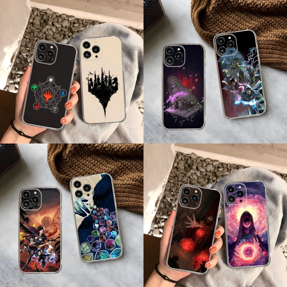 M-Magic The Gathering Men Phone Case For Iphone 16 15 14 13 12 Pro Mini 11 Max Xr X Xs 8 Plus Transparent Silicone