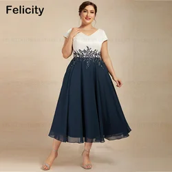 Plus Size Mother of the Bride Dress 2025 A-line V-Neck Appliques Elegant Long Party Wedding Guest Dresses فستان حفلات الزفاف