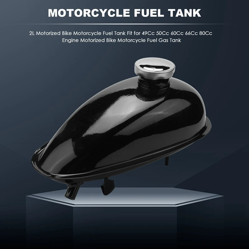 2L Motorized Bike Motorcycle Fuel Tank Fit For 49Cc 50Cc 60Cc 66Cc 80Cc Engine Motorized Bike Motorcycle Fuel Gas Tank