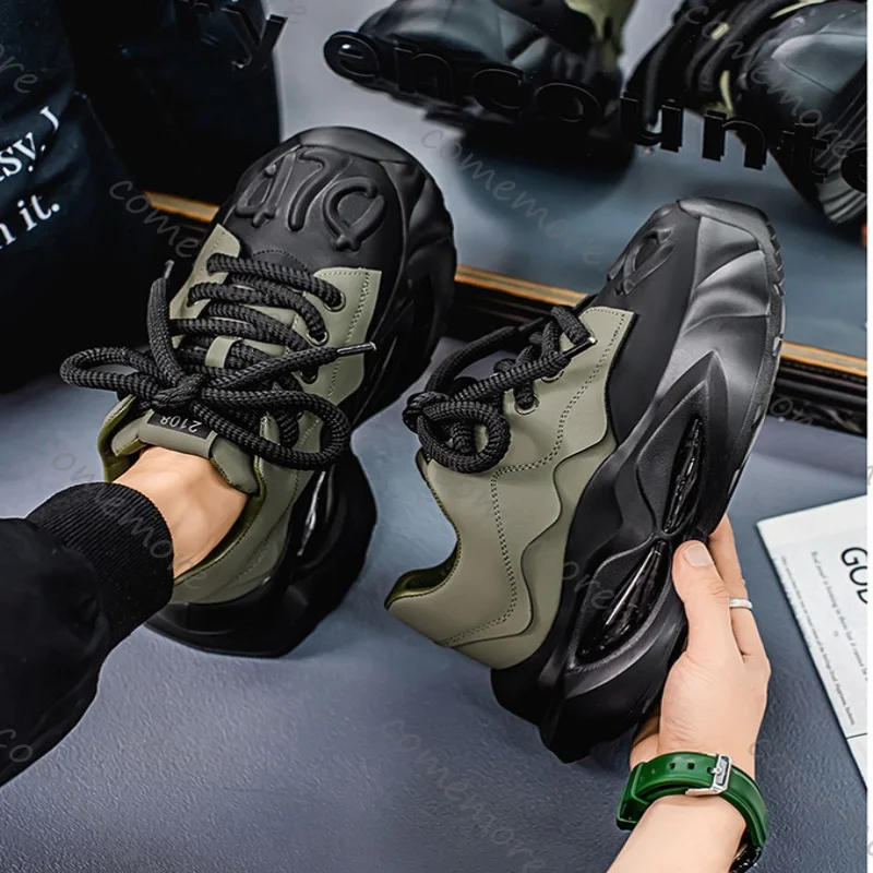 Men's Casual Runing Sports Shoes Thick Soles Increased Height Fashion Male Sneakers Outdoor Anti Slip Women's Plus Size Footwear