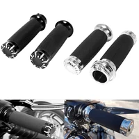 Manillar negro para motocicleta, empuñaduras de mano de 1 "", 25mm, 7/8"", 22mm para Harley Sportster 883 1200 Softail Fat Boy Touring Road King Dyna