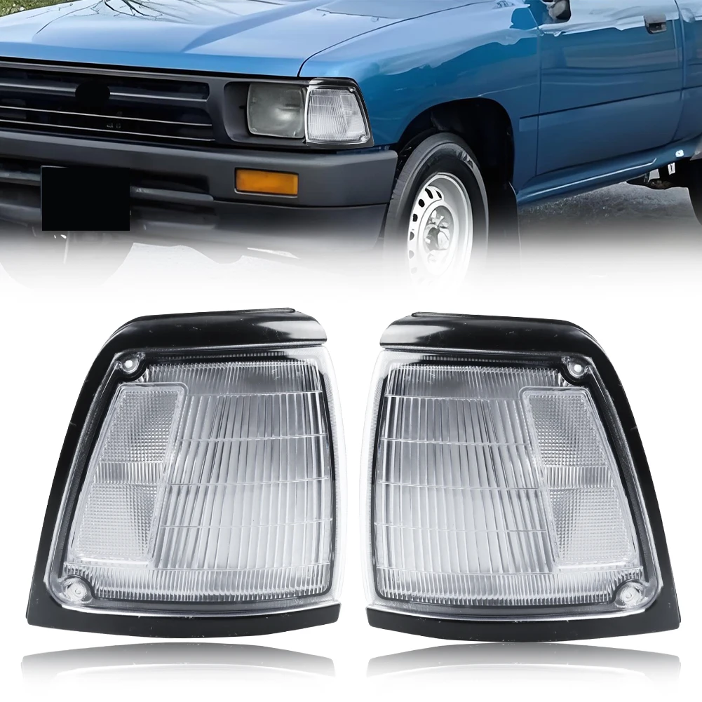 2PCS para Toyota Pickup 2WD 1992 1993 1994 1995, cubierta de luz de esquina delantera, luz de posición lateral, luz direccional, luz DRL, sin bombilla/enchufe
