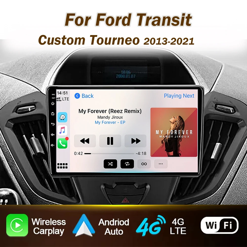 Auto Radio Android For Ford Transit Custom 2012-2021 Carplay Car Screen Multimedia Video Player Navigation GPS NO 2din Head Unit