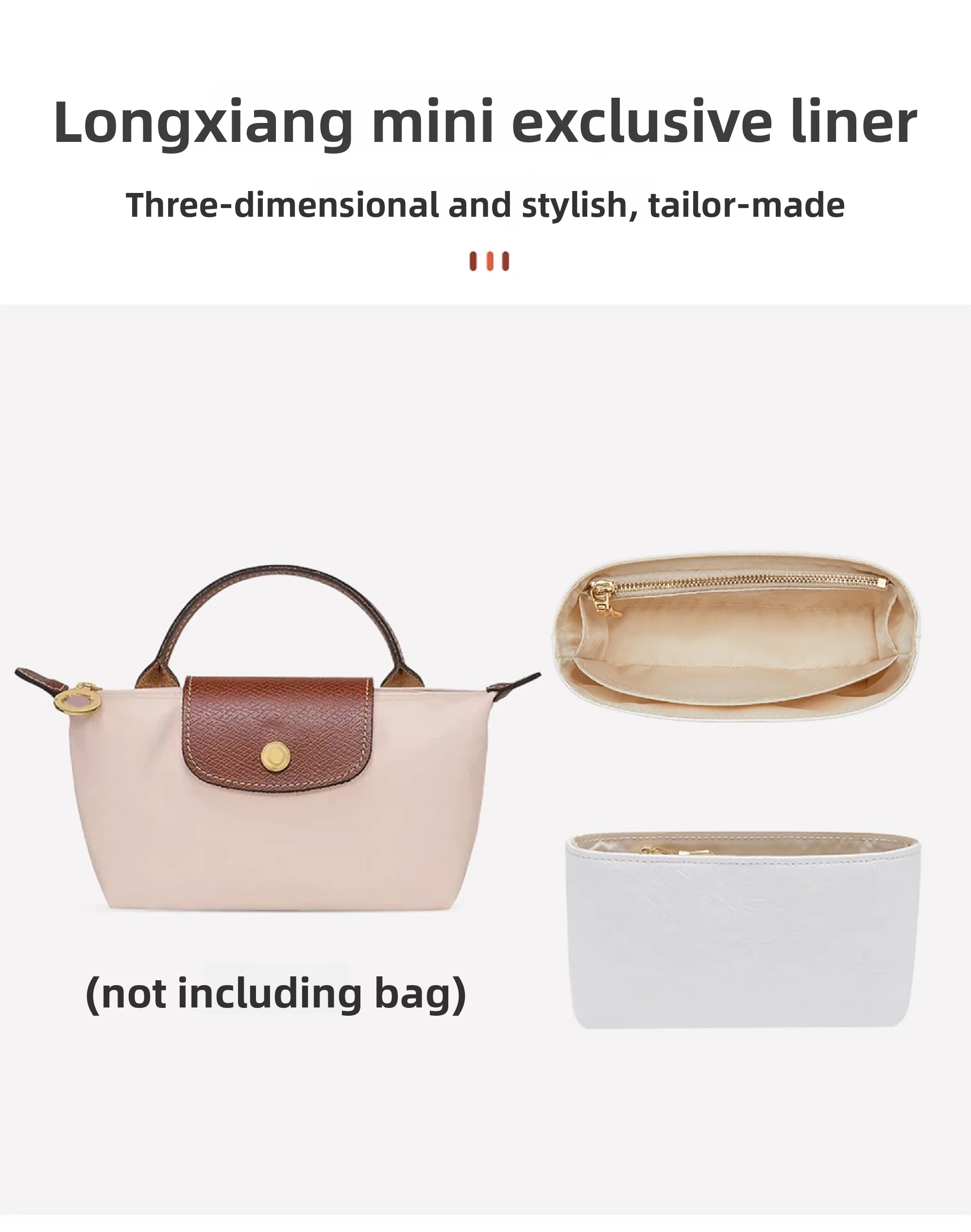 Bag Organizer Insert For Longchamp Mini Dupont Paper Bag Insert Storage Lightweight Bag Support Waterproof Bag Accessory