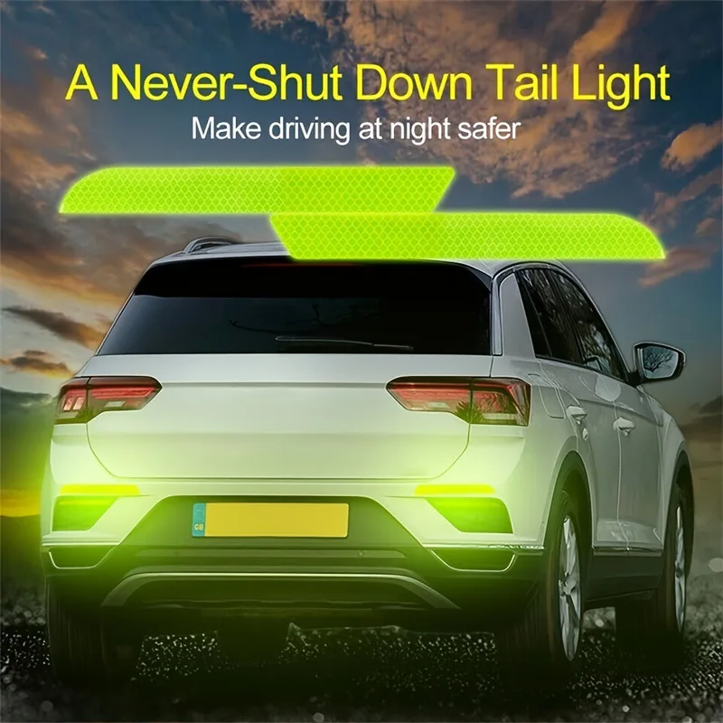 Adesivo refletivo universal para carro, para-choque de carroceria, motocicleta, anti-colisão, aviso noturno, adesivo reflexivo, acessórios automotivos
