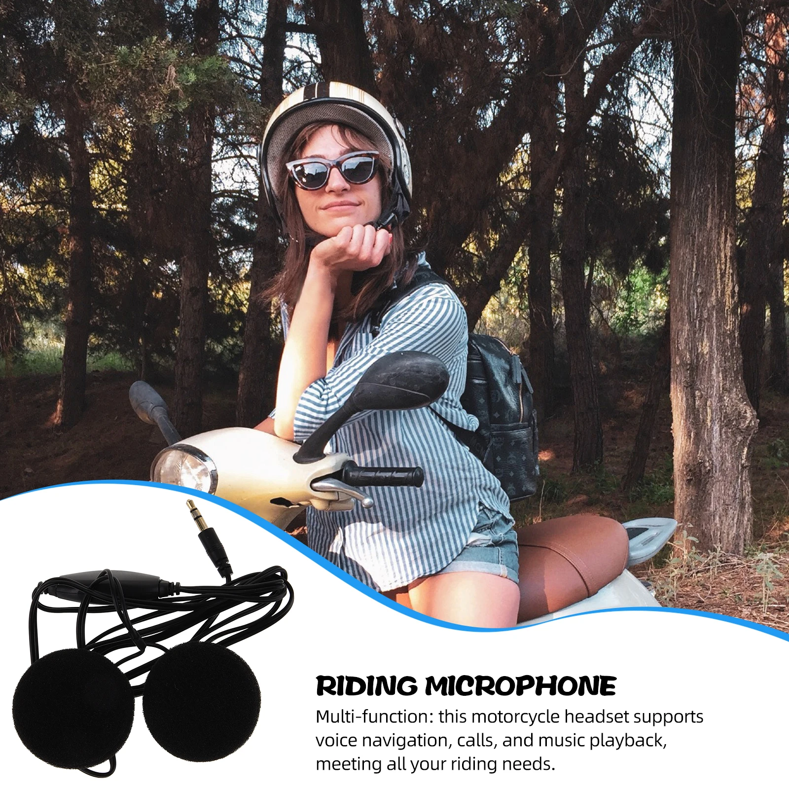 

Motorcycle Headset Earphone Black GPS Navigation Windproof Noise Reduction Compatible Most Helmets Rider Accessories