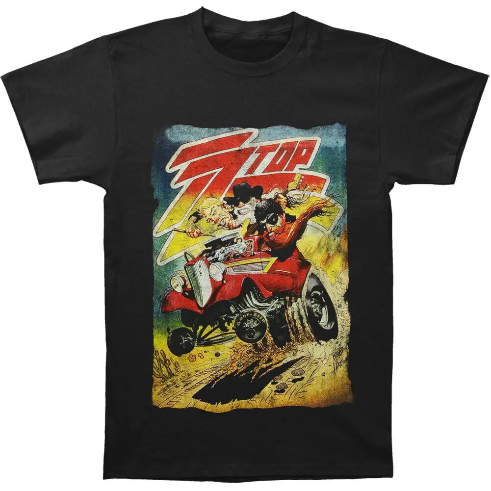 

ZZ Top Men's Vintage Poster 2014 Tour T-shirt Medium Black