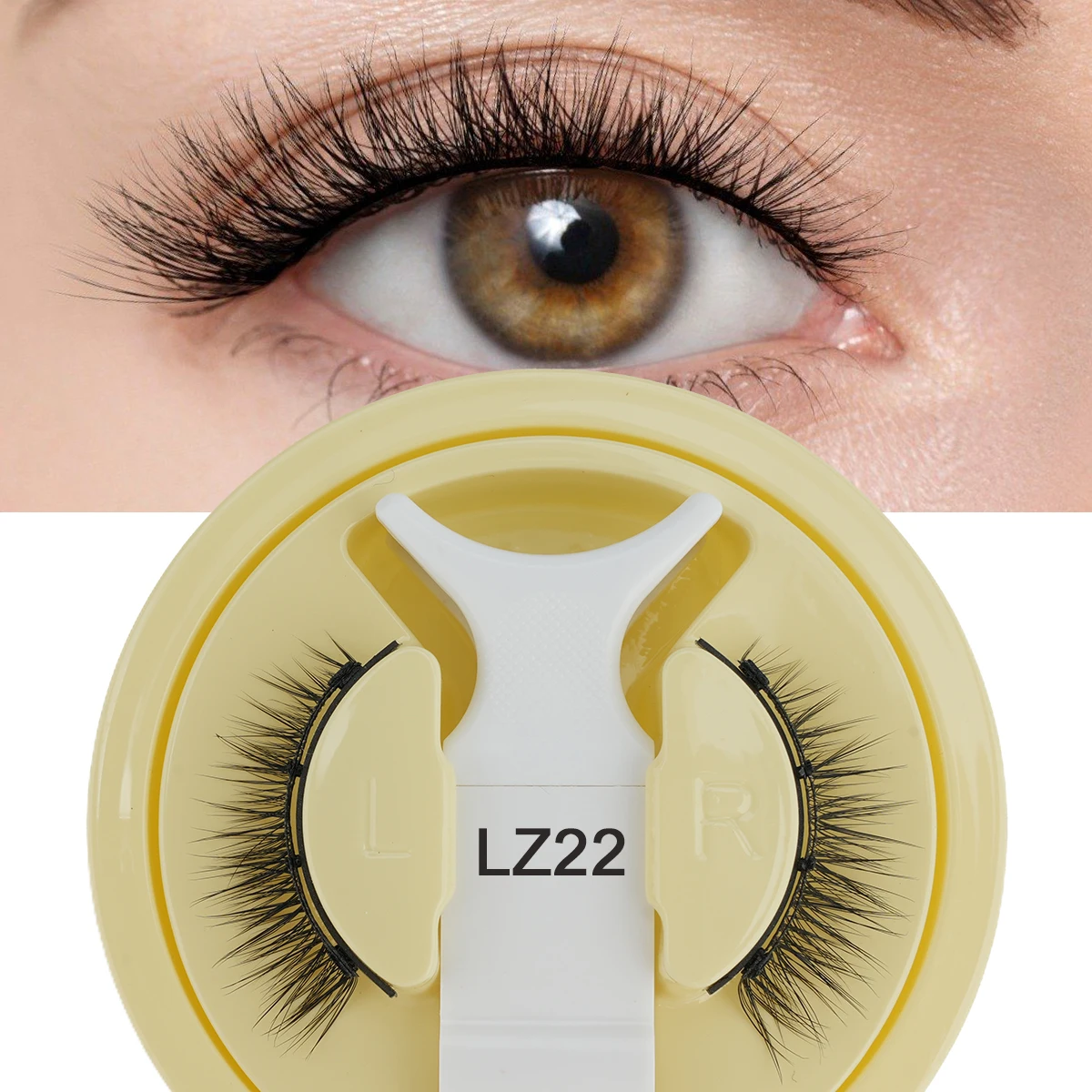 YSDO Magnetic False Eyelashes Fluffy Natural Faux 3D Mink Lashes Glue-Free Soft Wispy Magnetic Lashes Long-Lasting Makeup Tools