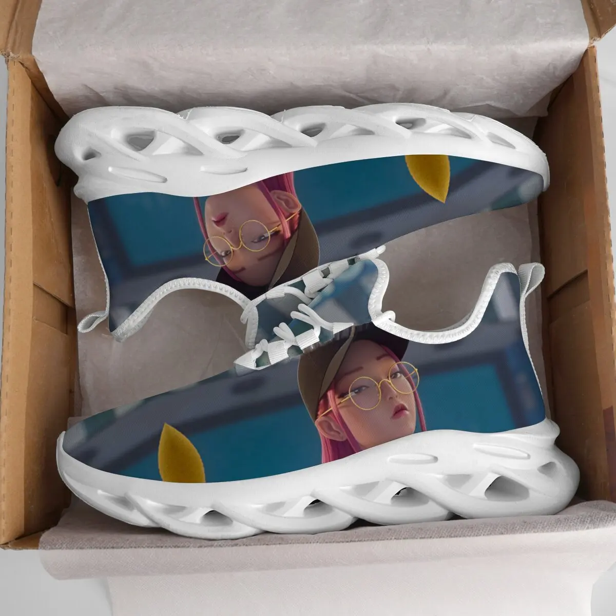 

Women's Casual Sport Shoes Sneakers for Kids Anime Girl Pattern Flat Shoes Comfortable Lace Up Casual Zapatos Chunky Sneakers