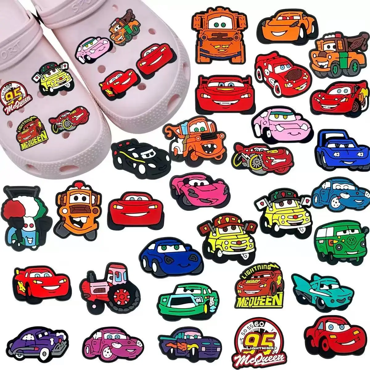 Mesuca Vehicle Series - Cars10-100Pcs Shoe Charms For Sandals,Shoe Decoration Accessories Shoe Pins Great Gift For Men Wom