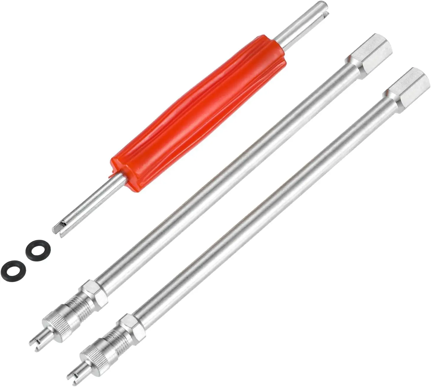 Extensão de haste de válvula de 6 ", extensores de haste de válvula dupla, 150mm, metal reto, extensões de haste de válvula de roda dupla para pneu de caminhão