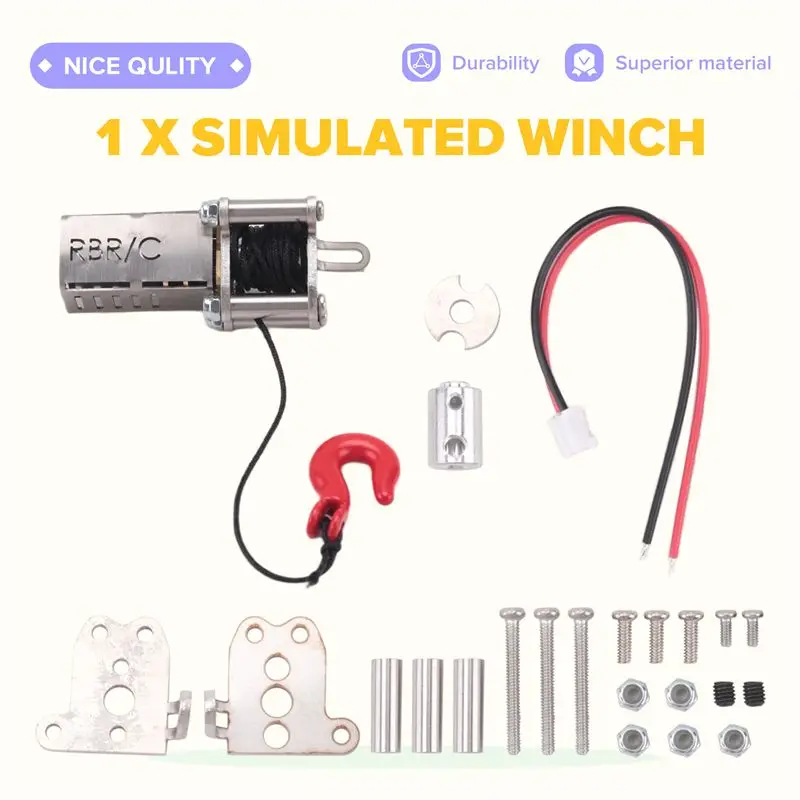 X12A-Metal Automatic Simulated Winch For WPL B14 B24 B16 B36 C14 C24 C34 MN D90 D99 MN99S RC Car