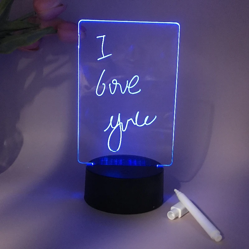 High Appearance Level Colorful Message Board 3d Nightlight Bedroom Headlamp Creative Plug Dream Warm Gift