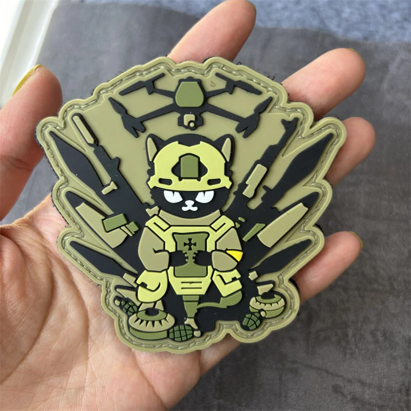 

Tactical PVC Cat Patch on Clothes Military Morale Badge Hook Loop Army Patches Backpack Sticker Armband