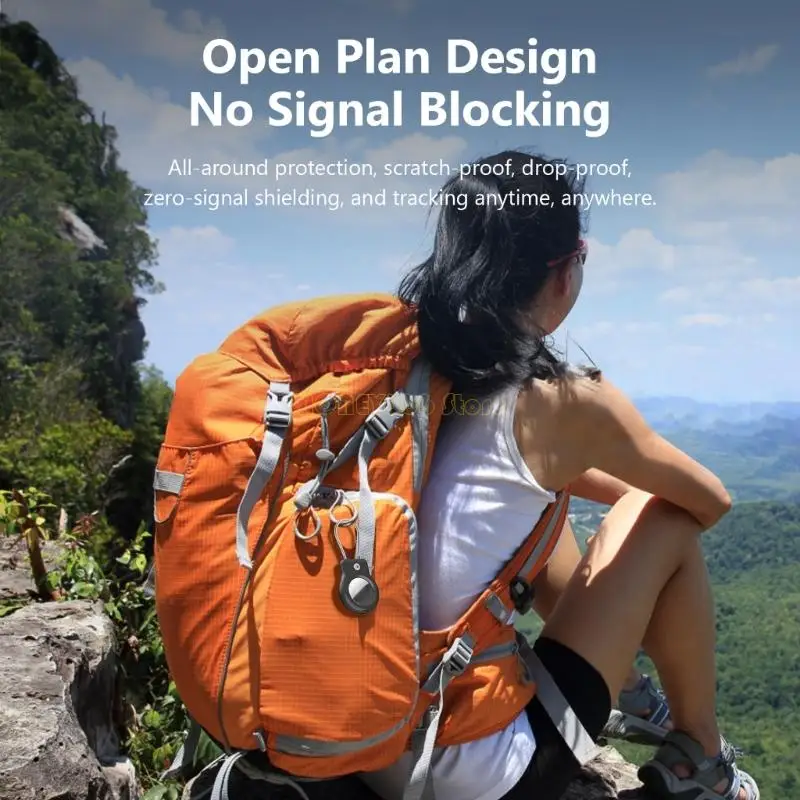 F62C Heavy Duty Tracking Device Protectors Guard mit Antislip -Silikon -Stahlseil für Rucksäcke Gepäck und Keyrings