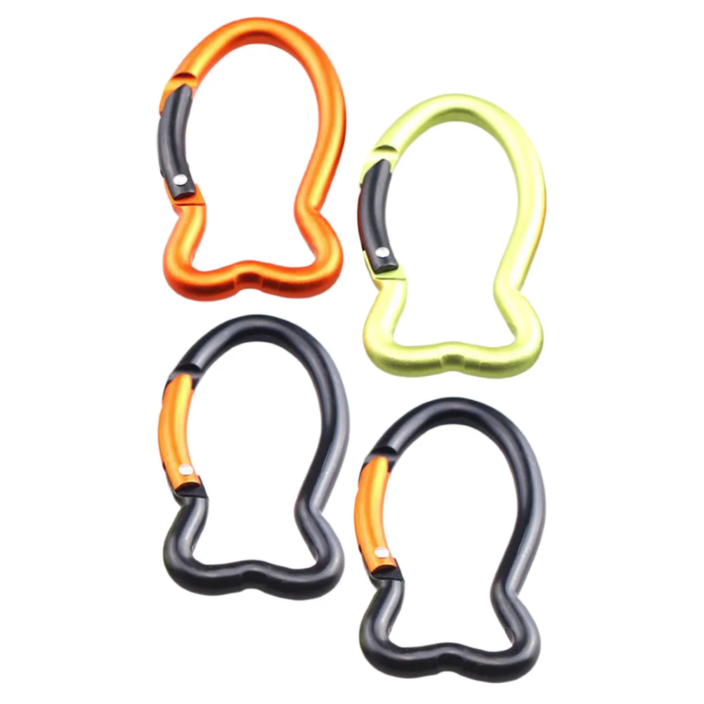 

4 Pcs Water Bottle Ring Clip Fish- Shaped Buckle Carabiner Outdoor Carabiners Fish-shaped