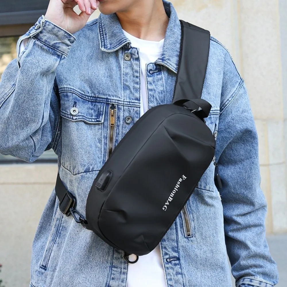 بو الرجال حقيبة صدر للرجال سعة كبيرة بلون الرافعة حقيبة كتف متعددة الوظائف حزام قابل للتعديل الذكور حقيبة كروسبودي السفر #4