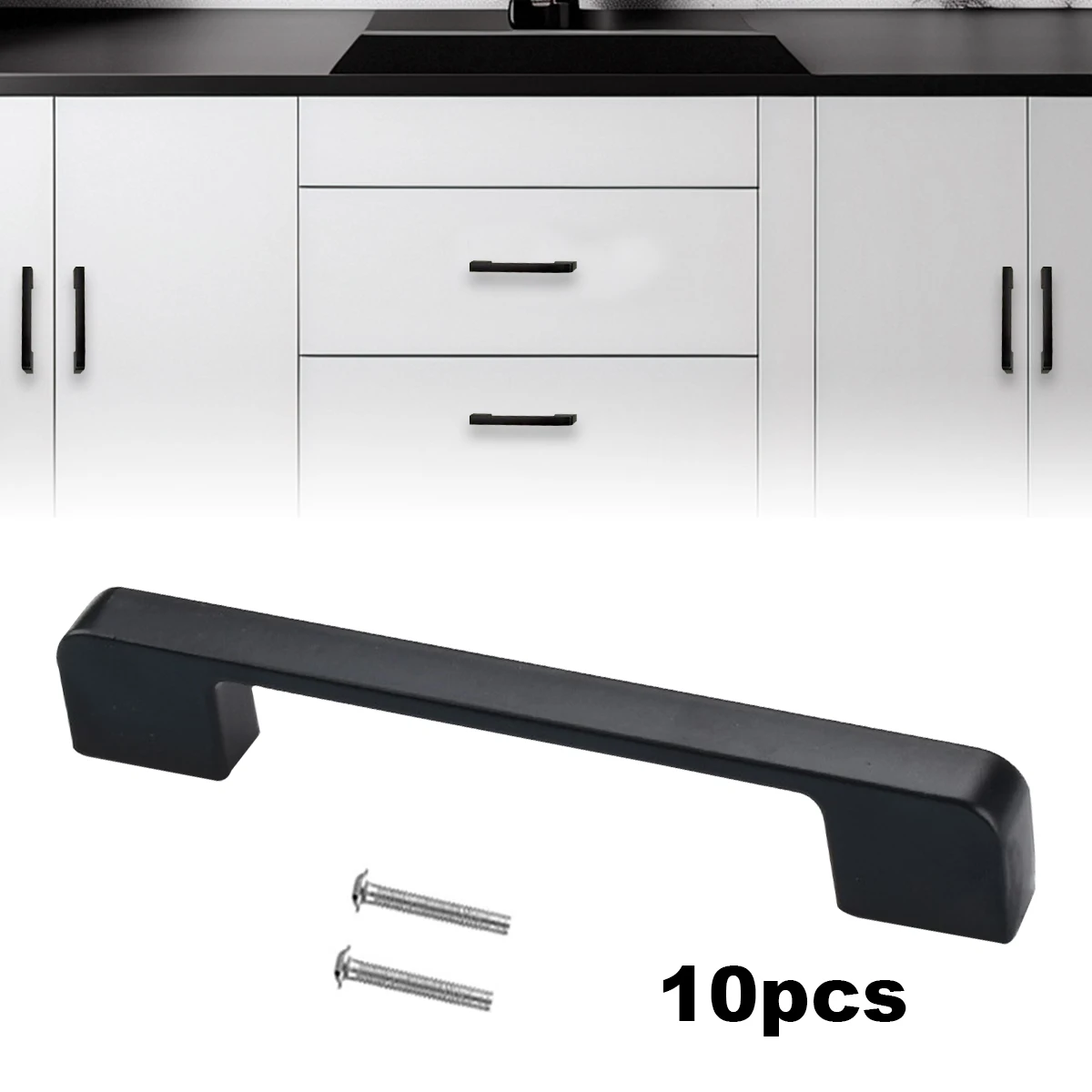 

10Pcs Popular Door Furniture Cabinet Handles Hole Distance with Screws and Installation Tools for Kitchen Home Decoration