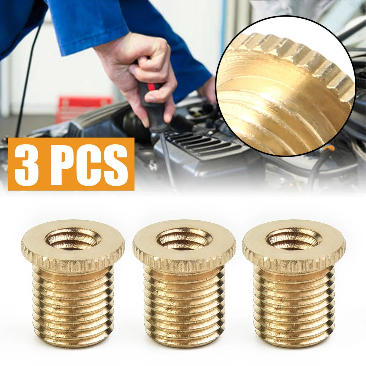 3x Car Gear Shift Knob Thread Adapter Nut Insert Kit M10x1.25 M10x1.5 M8x1.25 Aluminum-Alloy Shift Knob Thread Adapter