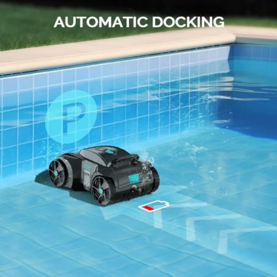 Robot pulitore per piscine senza fili Aspirapolvere automatico per piscine fuori terra e piscine interrate Efficie fino a 1076 piedi quadrati