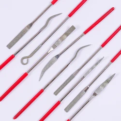 Diamond Needle File Set, Ferramentas manuais para arquivamento fino, Polimento Metal Stone Glass Ceramic Wood, Carving Craft Files, 3x140mm, 5 Pcs, 10Pcs