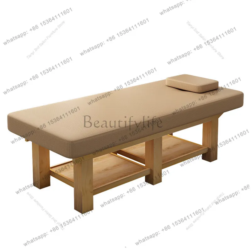 Factory Direct Sales Modern Minimalist Beauty Salon Massage Bed Solid Wood Physiotherapy Bed Facial SPA Salon Furniture Cama De