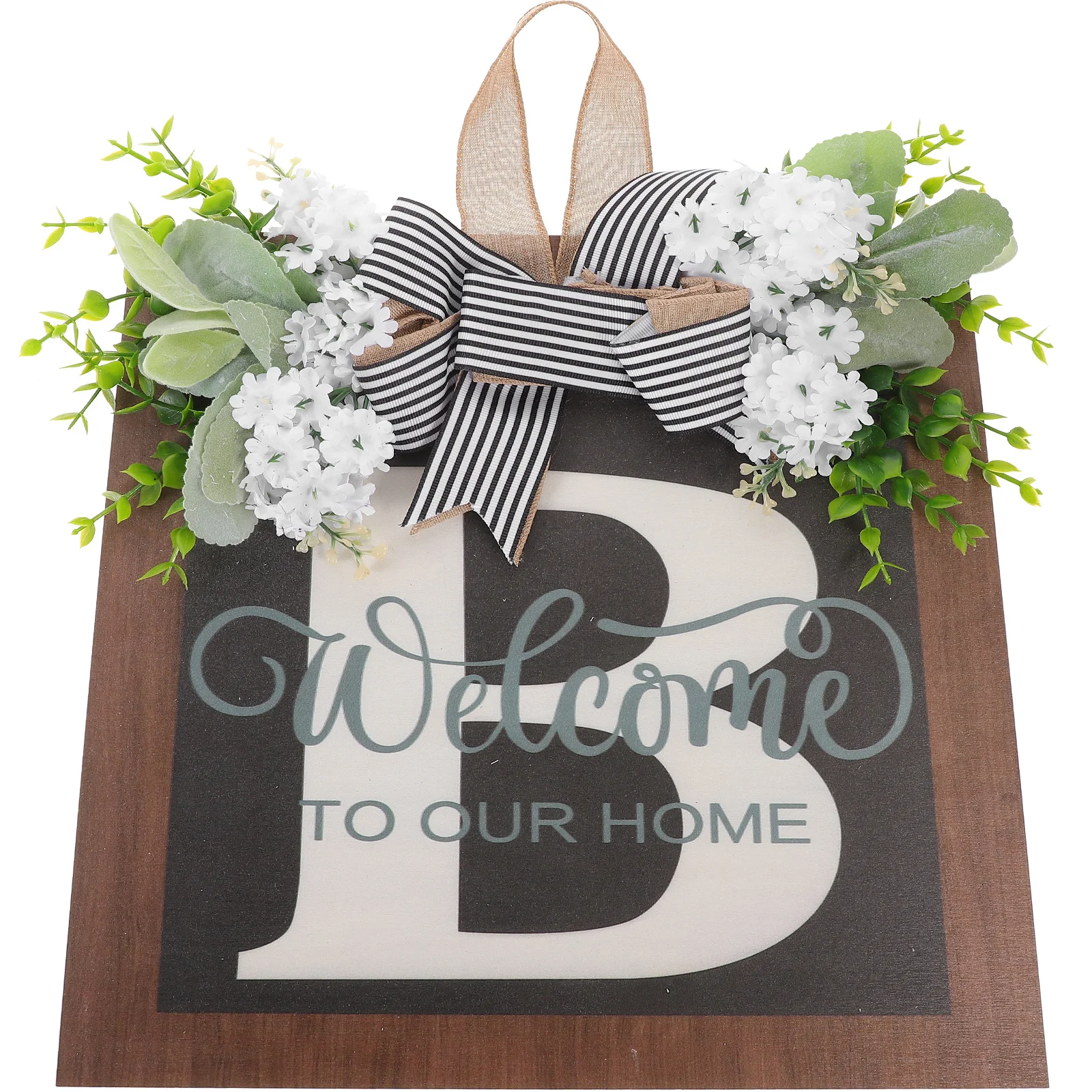 

Wooden Welcome Sign Front Porch Rustic Hanging Door Plaque Simple Wall Decoration for Home Store Wood Welcome Sign