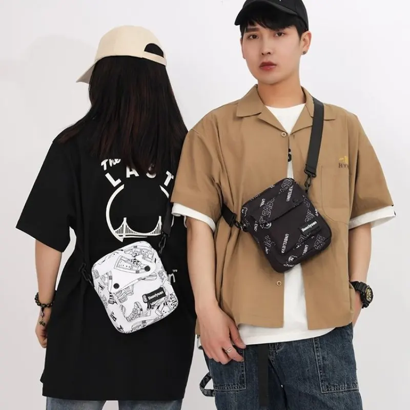 INS Casual Crossbody Bag Chaoku Men Canvas Korean Version Single Shoulder Bag Student Work Clothes Backpack Shoulder Bag