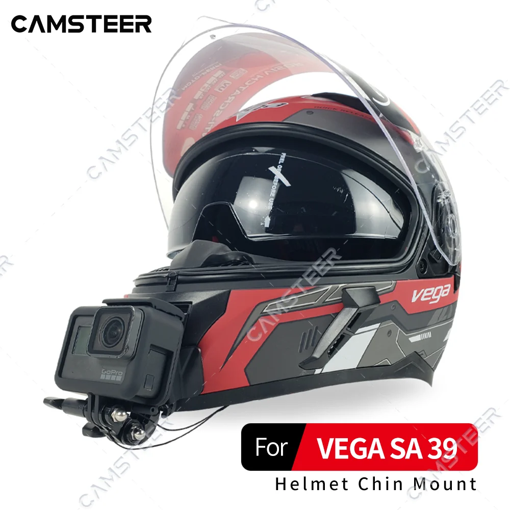 

VEGA SA 39 Helmet Custom Aluminium Chin Mount for GoPro Hero 12 11 10 9 Insta360 X4 X3 Ace pro DJI Action 3 4 Camera Accessories