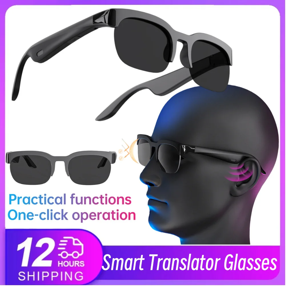 

Умные очки BT с функцией AI-переводчика, музыки и звонков без рук, аудиоочки с защитой от УФ-излучения, наушники для активного отдыха для мужчин и женщин