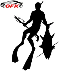 Car Stickers Decor Motorcycle Decals Spear Fishing Diving Decorative Accessories Creative Sunscreen Waterproof PVC,17cm*11cm