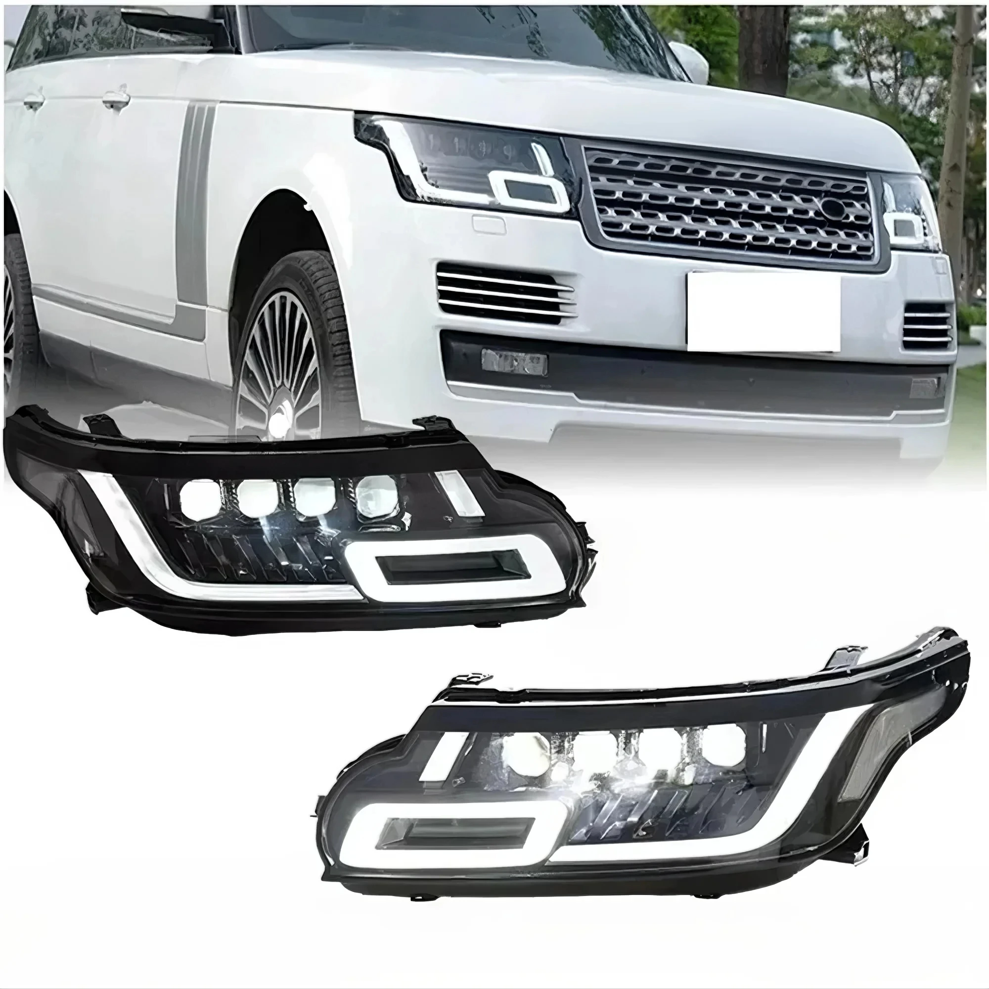 

For Land Rover Range Rover Sport L494 2014-2017 LED Headlight Assembly Upgrade Plug and Play Matrix Lens Pair Left Right DRL