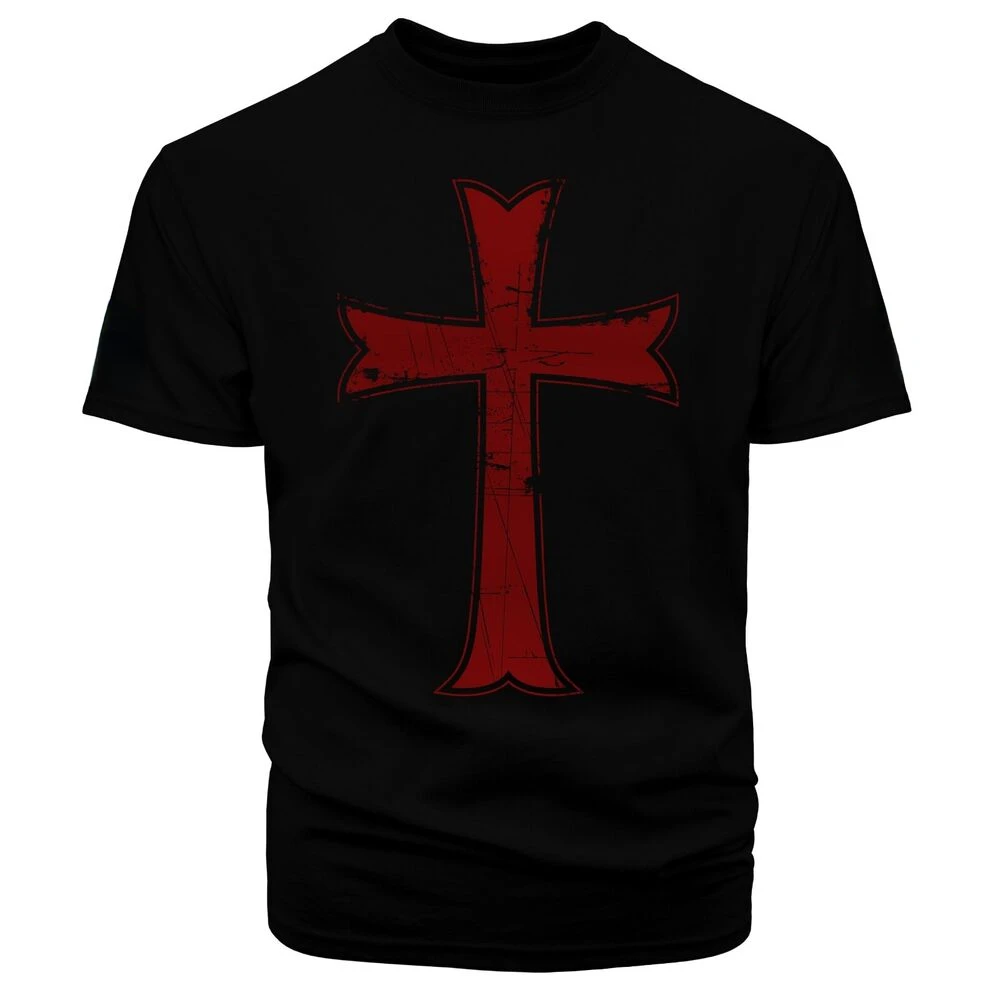 Crusader Red Symbol Jesus Cross Knights Templar T-Shirt 100% Cotton O-Neck Summer Short Sleeve Casual Mens T-shirt Size S-3XL