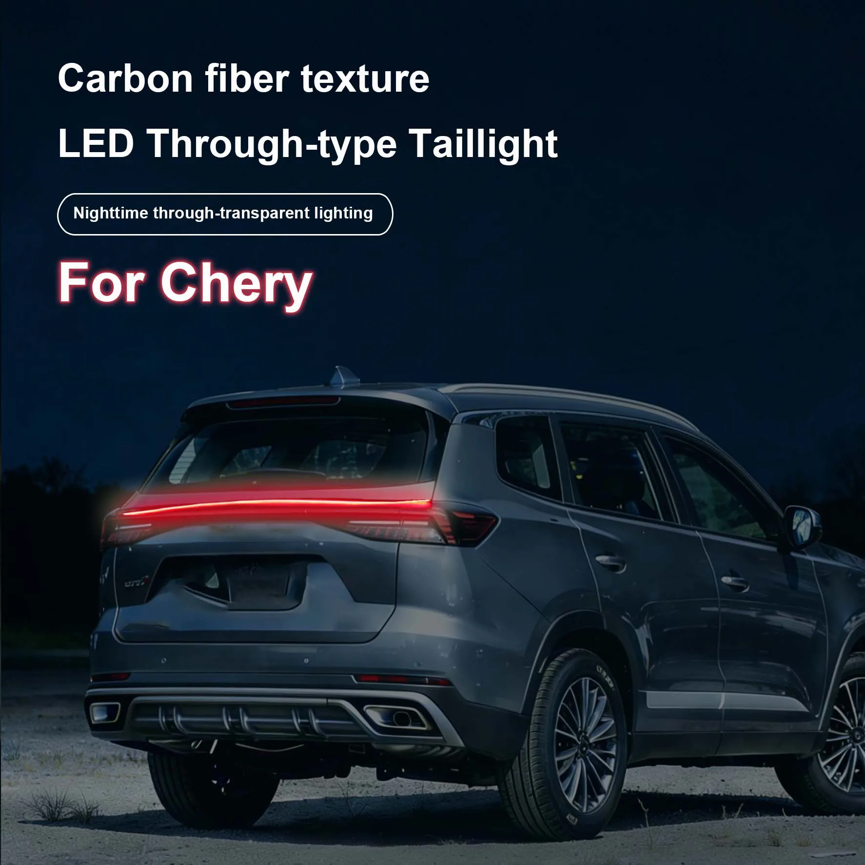 

Car High Position Brake Lights Rear Tail Warning Signal Lamps LED Carbon Fiber Spoiler Flow Lamp For Chery e3 e5 Arrizo 5 GX 3 7