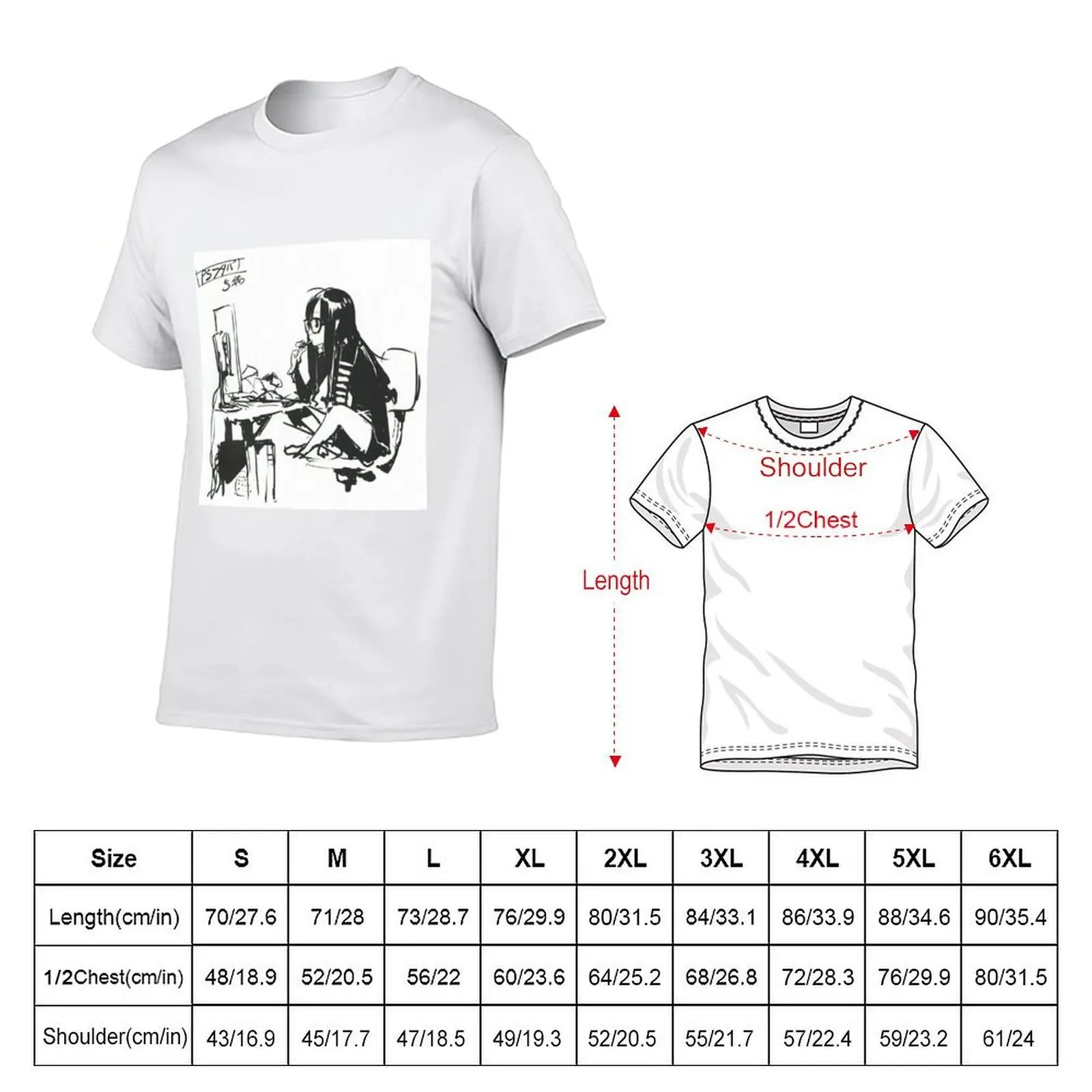 Futaba Sakura Sketch T-Shirt anime t shirts oversize man t shirts high quality luxury brand T-Shirt