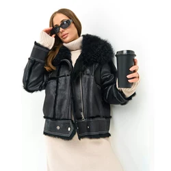 Fur Coat Women Winter 2024 New In Jacket Natural Real Rabbit Hair Inner Liner Short Casual Slim V-Neck Sheepskin Coat For Women