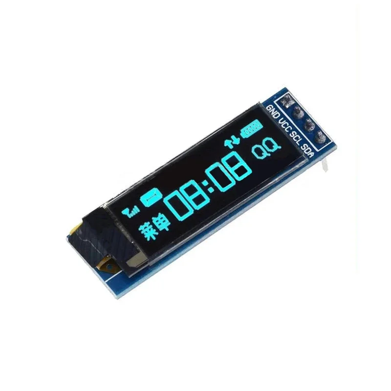 0.91 Inch OLED I2C Display Module SSD1306 128x32 Blue White for Arduino Raspberry Pi ESP32, Mini Screen TFT Alternative, Monitor