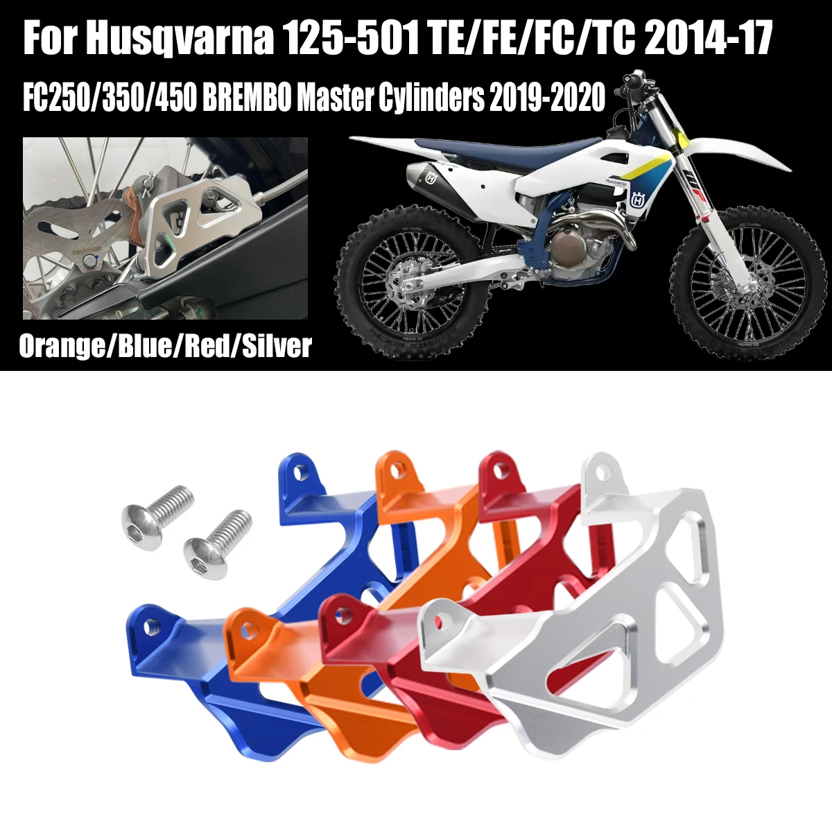 Motorcycle CNC Rear Caliper Guard Rear Brake Disc Guard Protector Cover For Husqvarna 125-501 TE/FE/FC/TC 2014-17 FC250/350/450