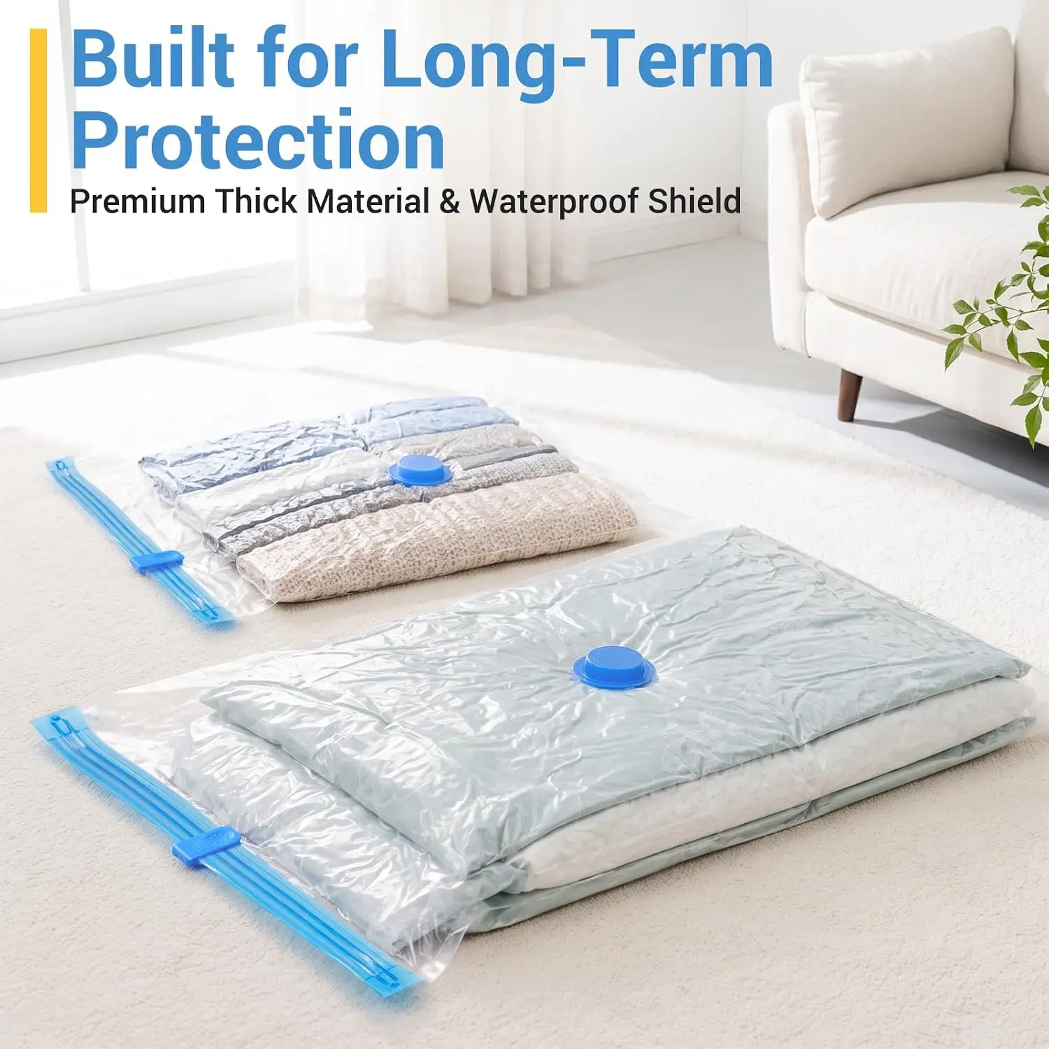 20pcs Space Saver Vacuum Storage Bags Hand Pump Plastic Packaging Seal Bags for Clothing Travel Lugggage Blankets Comforters